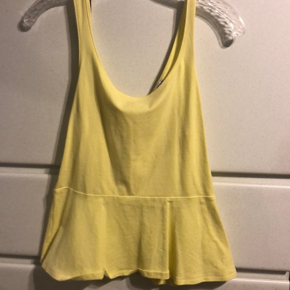 EXPRESS yellow peplum tank